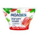 Йогурт Молокія Білий на подушці з ягід полуниці 6,6% 130г