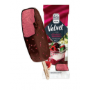 Морозиво Velvet двошаровий Гранат -Вишня в чорній шоколадній глазурі 80 г