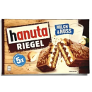 Шоколадні батончики Hanuta Riegel Milch Nuss молоко та фундук 172,5 гр (5шт)