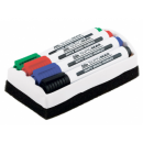 Маркер Whiteboard Buromax набір асорті для дошки 4 шт з губкою для дошки